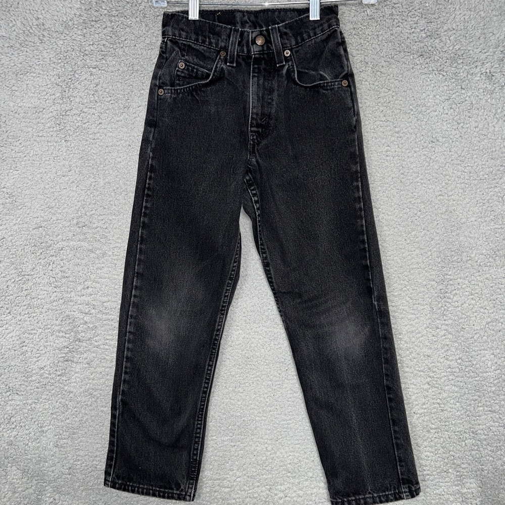 VTG Levis 560 Jeans Youth Sz 10 (22x23) Black Slim Loose Orange Tab Made USA 90s